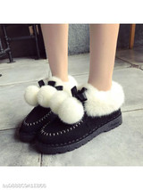 Plain Flat Velvet Round Toe Casual Date Flat Boots