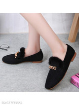 Plain Flat Velvet Round Toe Casual Date Comfort Flats