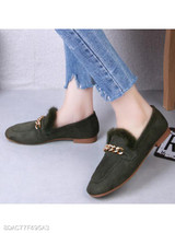 Plain Flat Velvet Round Toe Casual Date Comfort Flats