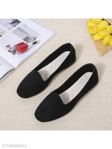 Plain Flat Velvet Round Toe Casual Date Comfort Flats