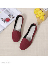 Plain Flat Velvet Round Toe Casual Date Comfort Flats
