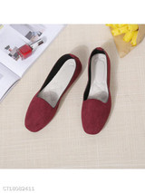 Plain Flat Velvet Round Toe Casual Date Comfort Flats