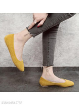 Plain Flat Velvet Round Toe Casual Date Comfort Flats
