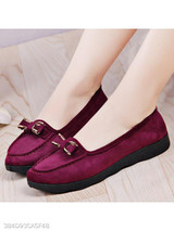 Plain Flat Velvet Round Toe Casual Date Comfort Flats