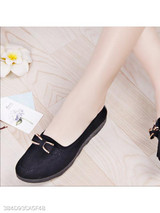 Plain Flat Velvet Round Toe Casual Date Comfort Flats