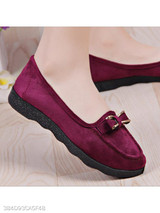 Plain Flat Velvet Round Toe Casual Date Comfort Flats