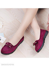 Plain Flat Velvet Round Toe Casual Date Comfort Flats
