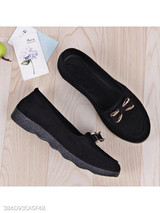 Plain Flat Velvet Round Toe Casual Date Comfort Flats