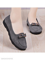 Plain Flat Velvet Round Toe Casual Date Comfort Flats