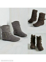 Plain Flat Velvet Round Toe Casual Outdoor Flat Boots