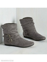 Plain Flat Velvet Round Toe Casual Outdoor Flat Boots
