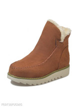 Plain Flat Velvet Round Toe Casual Date Outdoor Flat Boots