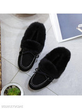 Plain Flat Velvet Round Toe Casual Date Ankle Flat Boots