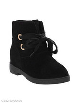 Plain Flat Velvet Criss Cross Round Toe Casual Date Outdoor Short Flat Boots