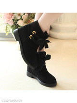 Plain Flat Velvet Criss Cross Round Toe Casual Date Outdoor Short Flat Boots