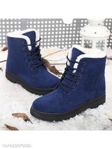 Plain Flat Velvet Criss Cross Round Toe Casual Date Outdoor Short Flat Boots