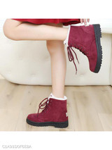 Plain Flat Velvet Criss Cross Round Toe Casual Date Outdoor Short Flat Boots