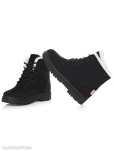 Plain Flat Velvet Criss Cross Round Toe Casual Date Outdoor Short Flat Boots