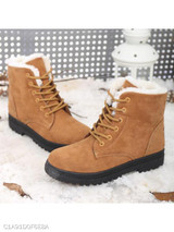 Plain Flat Velvet Criss Cross Round Toe Casual Date Outdoor Short Flat Boots