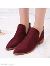 Plain Flat Velvet Point Toe Date Outdoor Ankle Ankle Boots