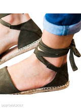 Plain Flat Velvet Ankle Strap Round Toe Casual Date Flat Sandals