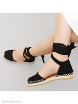 Plain Flat Velvet Ankle Strap Round Toe Casual Date Flat Sandals