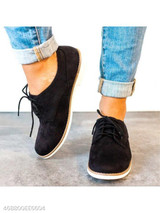 Plain Flat Velvet Criss Cross Round Toe Casual Outdoor Comfort Flats