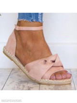 Plain Flat Velvet Ankle Strap Peep Toe Casual Date Flat Sandals