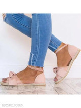 Plain Flat Velvet Ankle Strap Peep Toe Casual Date Flat Sandals