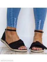 Plain Flat Velvet Ankle Strap Peep Toe Casual Date Flat Sandals