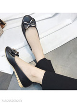Plain Flat Round Toe Date Comfort Flats