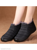Plain Flat Round Toe Casual Ankle Flat Boots