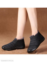 Plain Flat Round Toe Casual Ankle Flat Boots