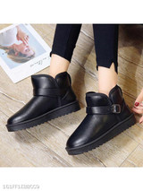 Plain Flat Round Toe Casual Ankle Flat Boots