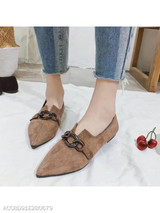 Plain Flat Point Toe Casual Date Flat & Loafers