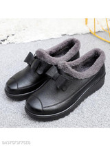 Plain Flat Round Toe Casual Outdoor Ankle Flat Boots