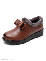 Plain Flat Round Toe Casual Outdoor Ankle Flat Boots