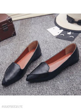 Plain Flat Point Toe Date Comfort Flats