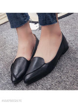 Plain Flat Point Toe Date Comfort Flats
