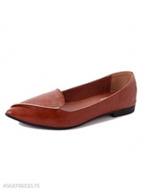 Plain Flat Point Toe Date Comfort Flats