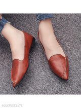 Plain Flat Point Toe Date Comfort Flats