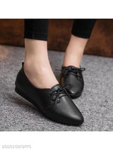 Plain Faux Leather Criss Cross Point Toe Casual Flat & Loafers