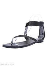 Plain Flat Ankle Strap Peep Toe Casual Gladiator Sandals