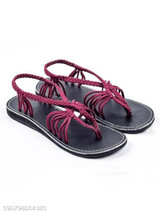 Plain Flat Ankle Strap Peep Toe Casual Flat Sandals
