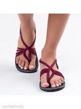 Plain Flat Ankle Strap Peep Toe Casual Flat Sandals