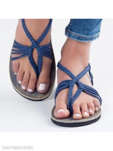 Plain Flat Ankle Strap Peep Toe Casual Flat Sandals