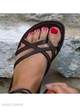 Plain Flat Peep Toe Outdoor Flat Sandals