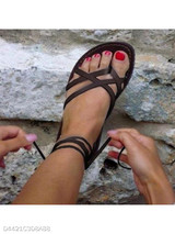 Plain Flat Peep Toe Outdoor Flat Sandals