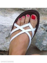 Plain Flat Peep Toe Outdoor Flat Sandals