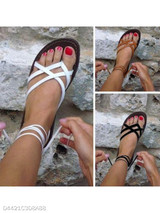 Plain Flat Peep Toe Outdoor Flat Sandals